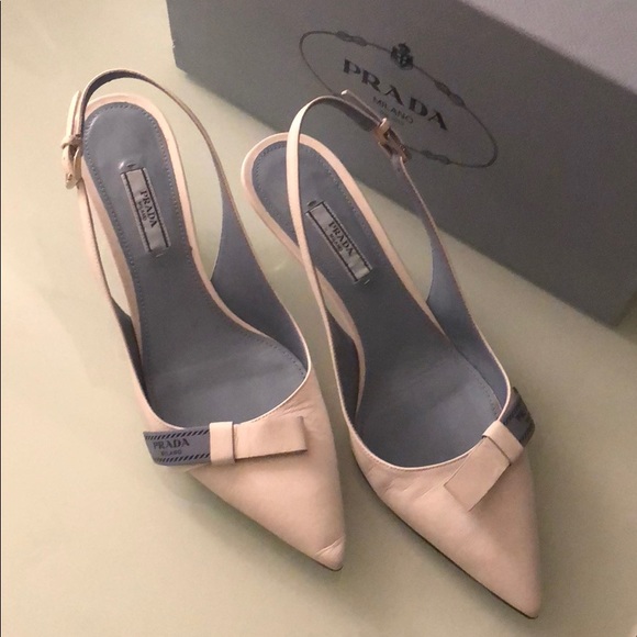 Prada kitten heel leather slingback pumps - Picture 5 of 6
